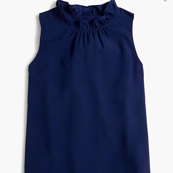 J.Crew Factory Ruffleneck satin crepe top, NWT XXS - Picture 1 of 3